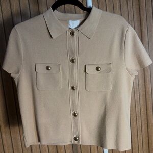 H&M Tan Button-Up Shirt